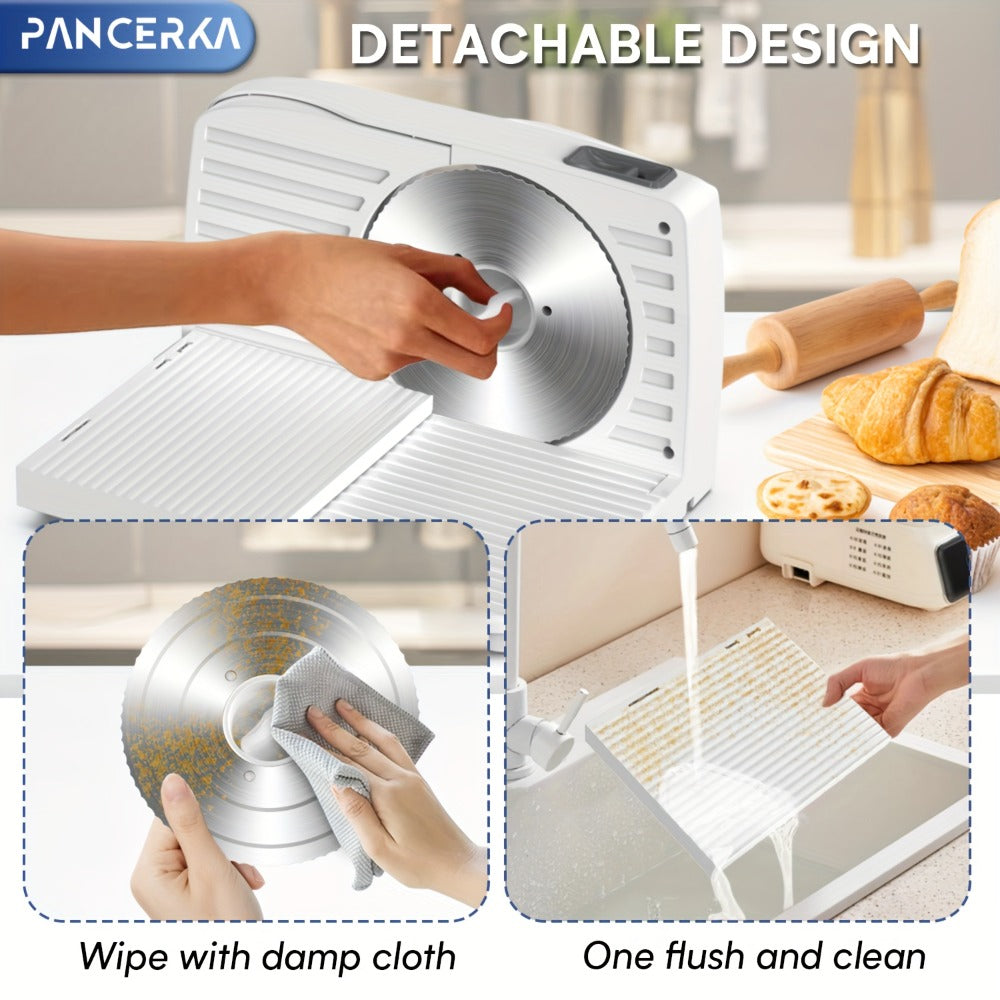 Electric Meat Slicer 0-15mm Adjustable Thickness, Home & Commercial Deli Food Cutter for Meat, Vegetables
