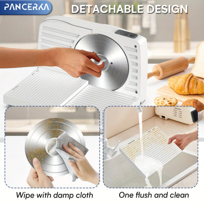 Electric Meat Slicer 0-15mm Adjustable Thickness, Home & Commercial Deli Food Cutter for Meat, Vegetables