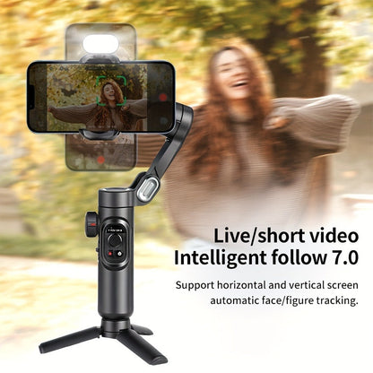 AOCHUAN Smart XE 3-Axis Phone Gimbal Stabilizer with AI Face Tracking & RGB Fill Light, Foldable Handheld Stabilizer