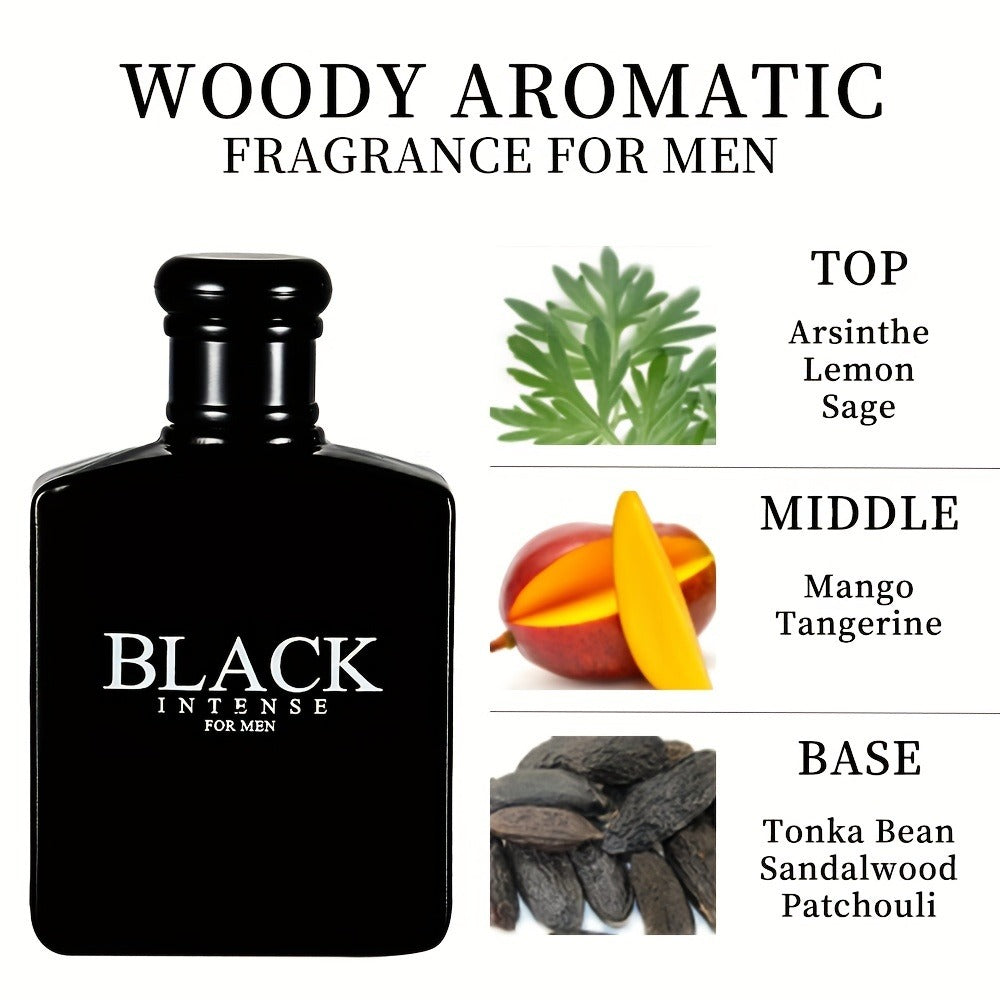 Men's Eau de Toilette Spray 3.4oz 100ml - Woody Fresh Masculine Cologne with Sage Lemon Absinthe EDT Fragrance for Men