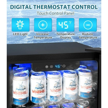 Beverage Wine Cabinet 9.51 Gal - Small Wine Cooler with Electronic Touch Control & LED Light, Compact Drink Refrigerator for Kitchen