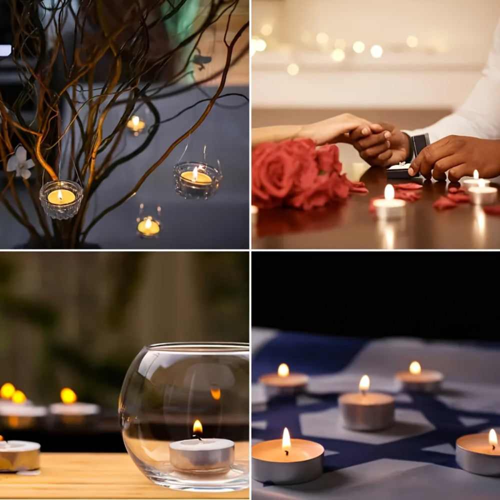 Tea Light Candles Unscented White – 49 or 99 Pack Smokeless Wax Tealights 2. Burn for Weddings, Christmas