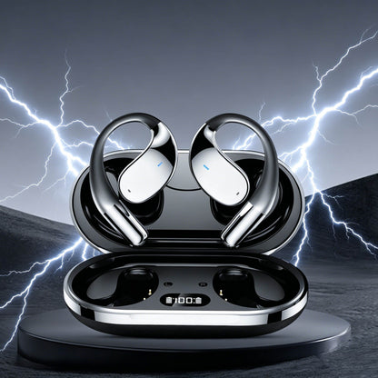 Bone Conduction Headphones Bluetooth 5.4 Open Ear Sport Earbuds 80H Battery LED Display Stereo for an Everyday Personal Care Routine