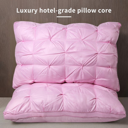 Bed Pillow Set of 2 with Quilted Woven Covers, Zippered Loft Access and Five Color Options