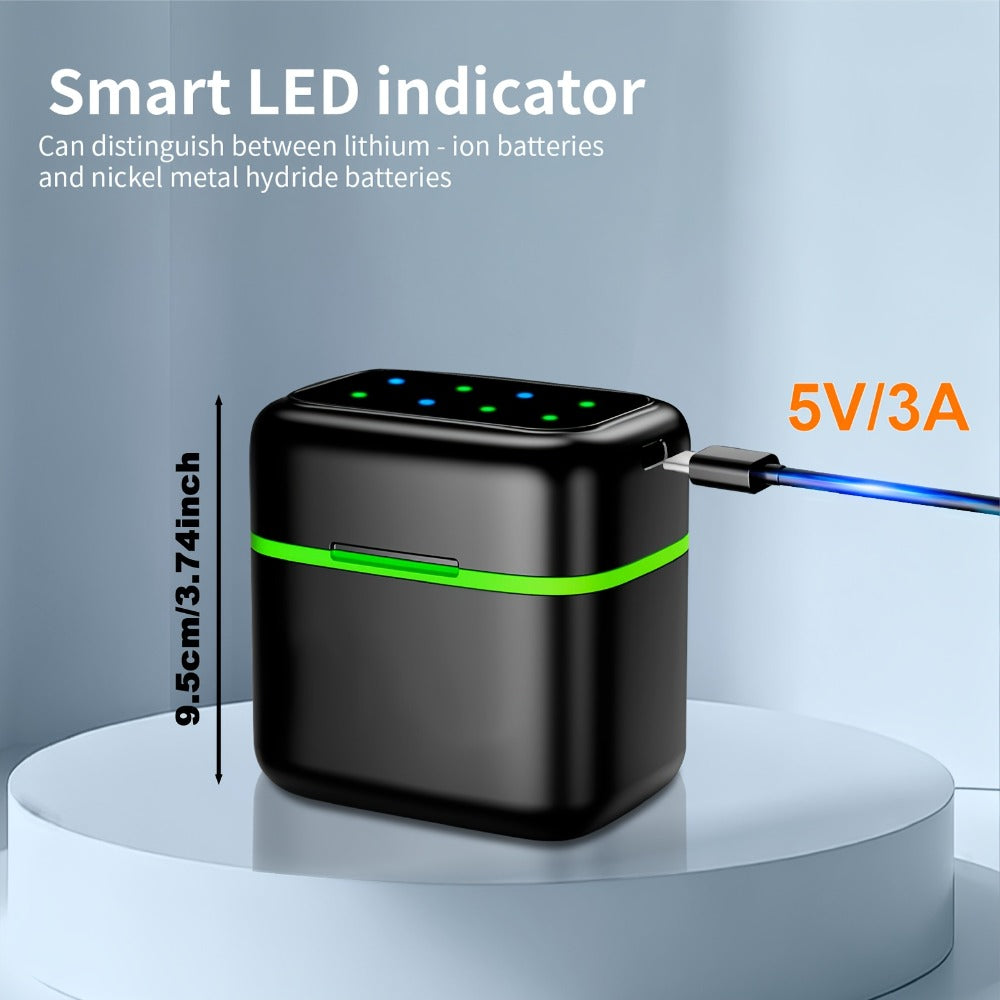 AA AAA Battery Charger Smart Hybrid Charger for NiMH and Li-ion Rechargeable Batteries for an Everyday Personal Care Routine