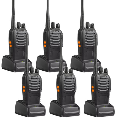 Baofeng UHF Walkie Talkies 16CH 5W, 2/4/6/8/10/12 Pack Two-Way Radios, USB Rechargeable 1500mAh Battery