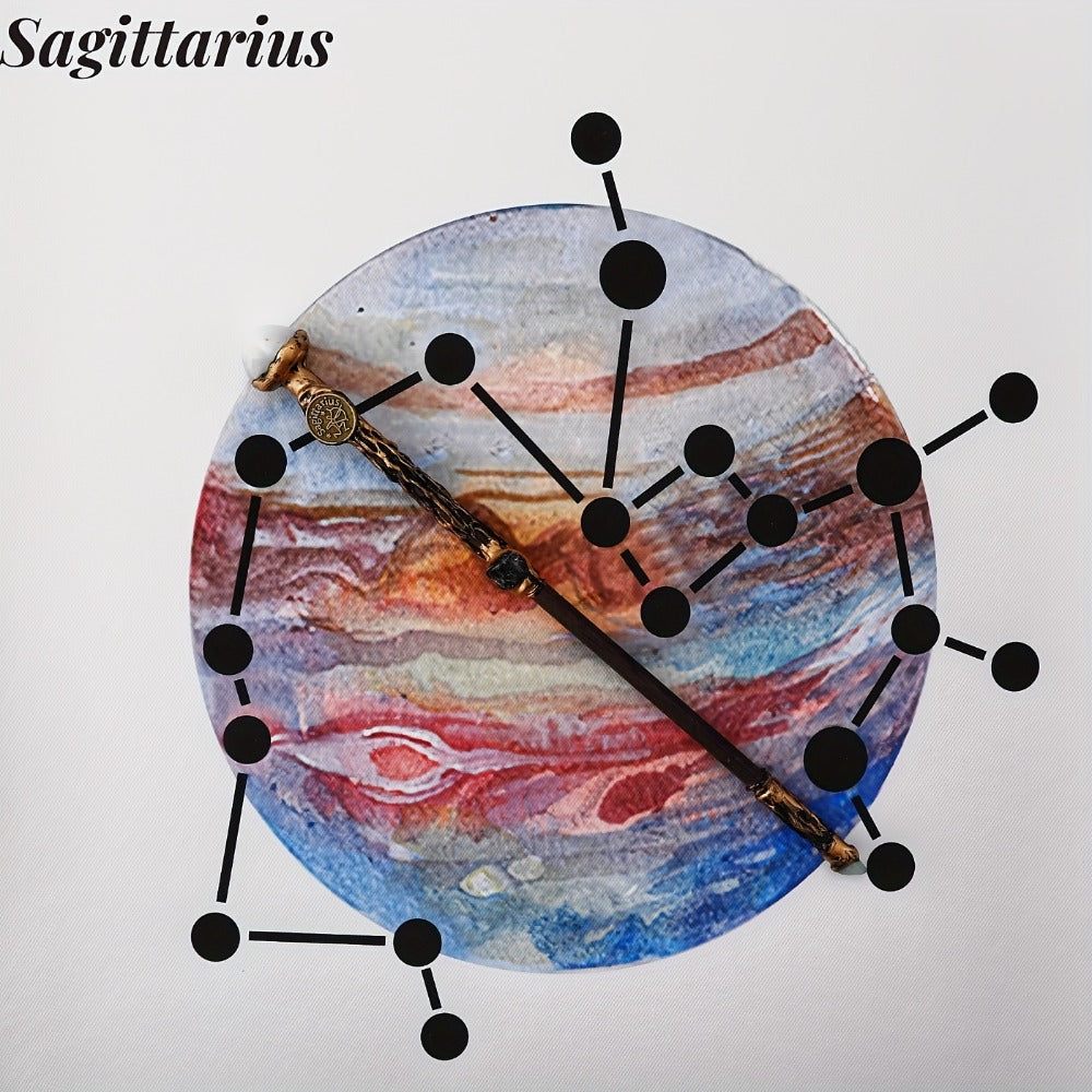 Zodiac Crystal Magic Wand with Gift Box – Handmade Astrology Wand All 12 Signs Aries Taurus Gemini Cancer Leo Virgo Libra Scorpio