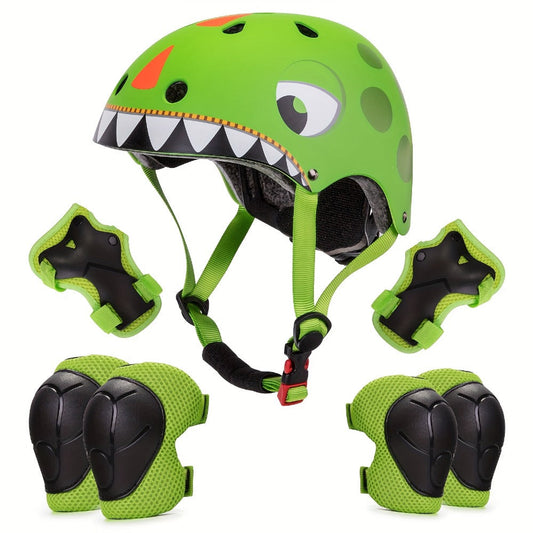 Kids Bike Helmet & Gear Set 7-Piece for Ages 2-8 Boys Girls Adjustable with the Listed Color, Size or Set Options for Everyday Use