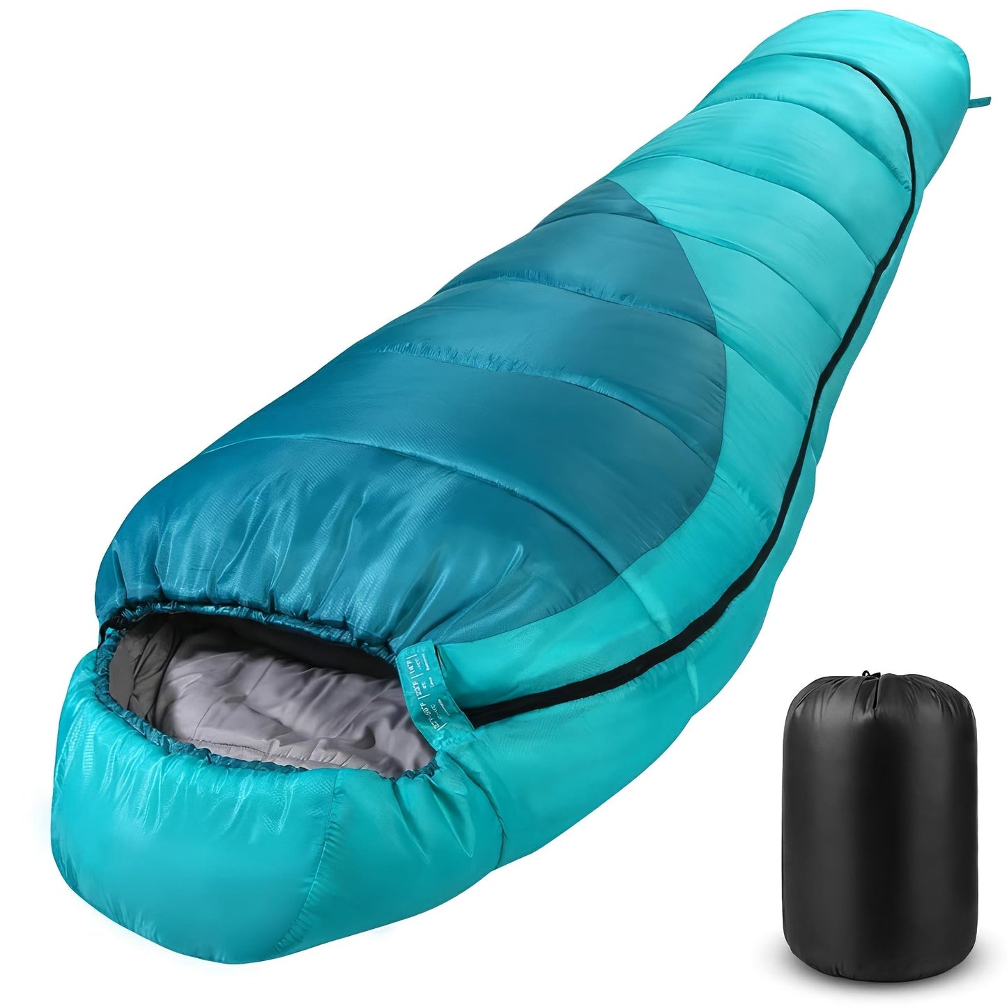 Mummy Sleeping Bag 15°F & 32°F – 3-4 Season Cold Weather Sleeping Bag for Adults, Ripstop Polyester Lining, Anti-Snag Zipper