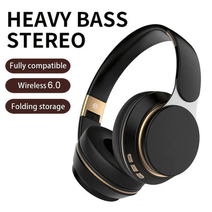 Foldable Wireless Over-Ear Headphones with FM Radio, TF Card Playback, 3.5mm AUX, Microphone and Six Colors