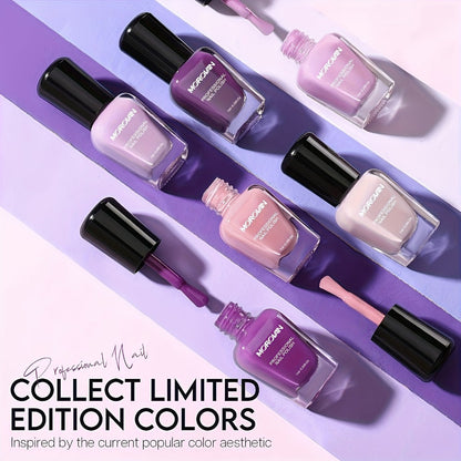 Six-Piece Air-Dry Nail Polish Set in Cherry Blossom Pink or Light Purple and Nude Pink Collections