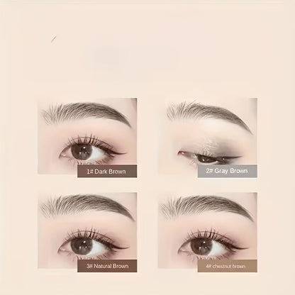 Microblading Effect Brow Pencil 4-Pack with Eyeliner, Waterproof Smudge-Proof Dual-Ended Eyebrow Pen with Spoolie Brush