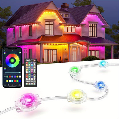 Permanent Eave Lights RGB Outdoor 200FT - Music Sync, Scene Modes, App Controlled Under Eave LED Lighting for House Exterior