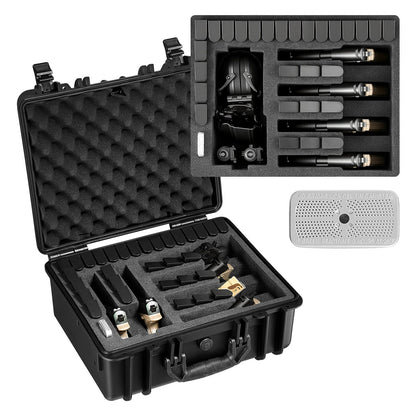 Hard Gun Case with Modular XPE Foam Interior – Heavy Duty Pistol Storage Box with Metal Hinges, 4 Lock Holes & Pressure Valve