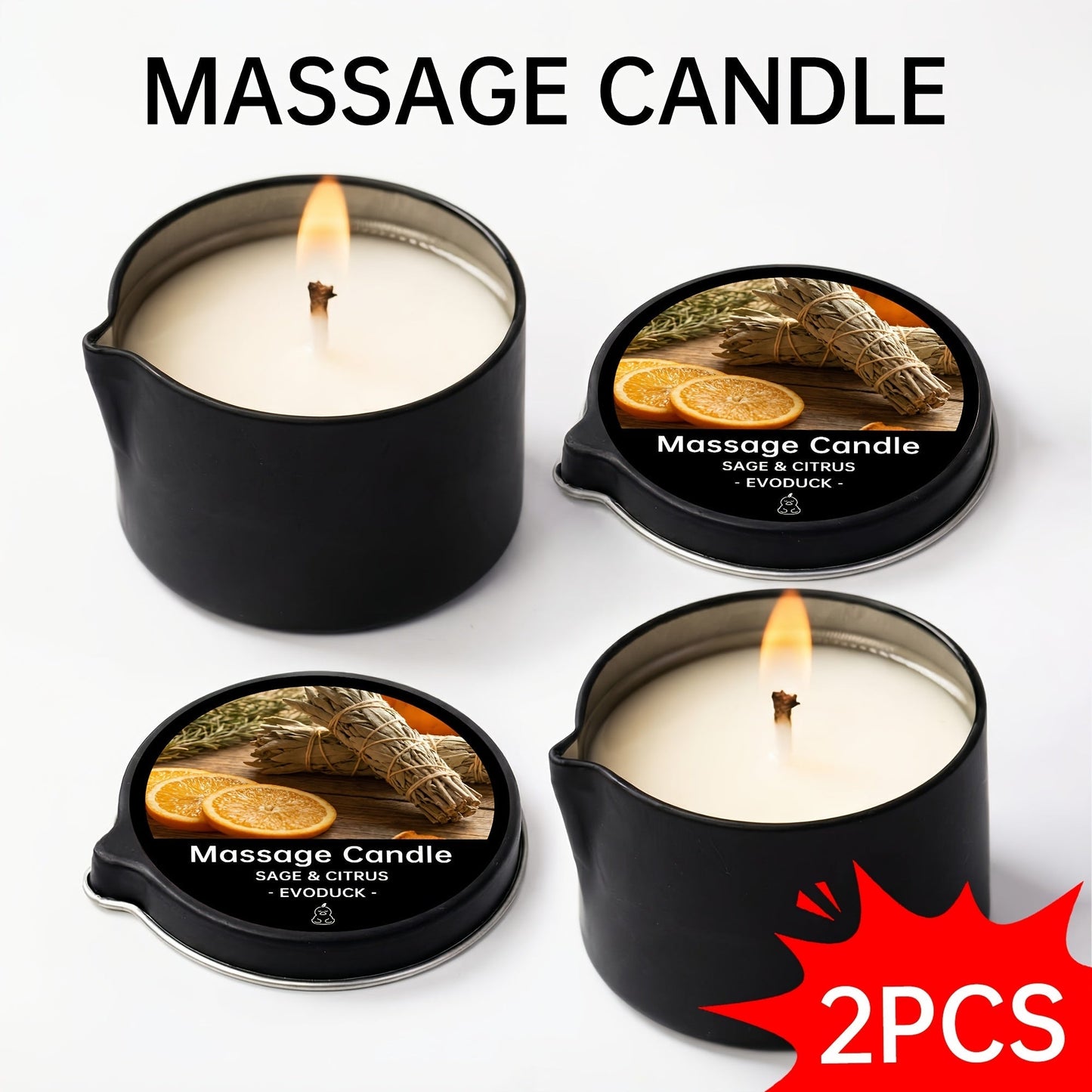 Massage Oil Candle 2-in-1 Soy Wax Scented Candle with Essential Oil – Moisturizing Warm Body Lotion for Spa Pedicure Relaxation Aromatherapy