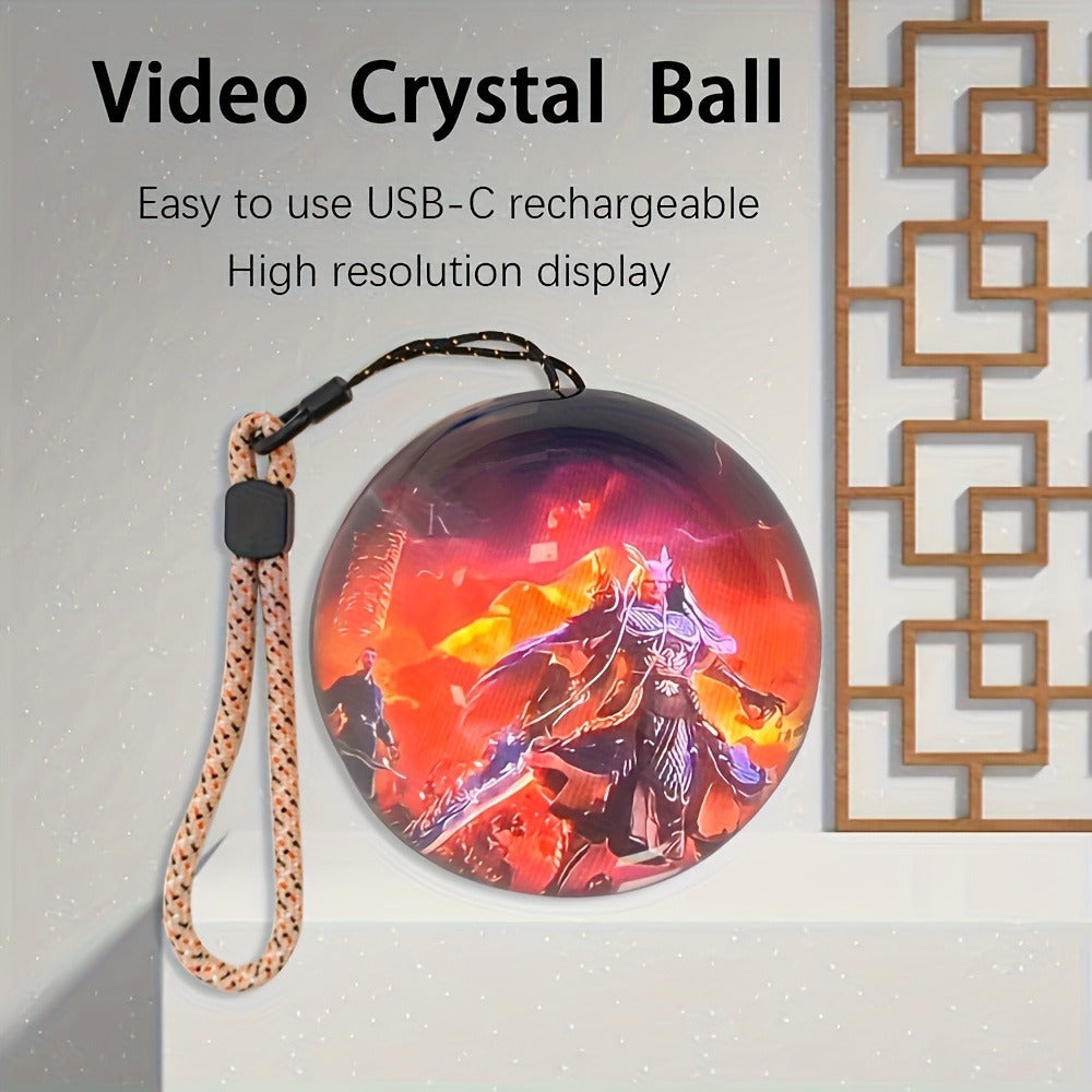 Crystal Ball Video Player Gift 2.7 Inch LED Light-Up Digital Sphere - Upload Your Own Videos & Photos
