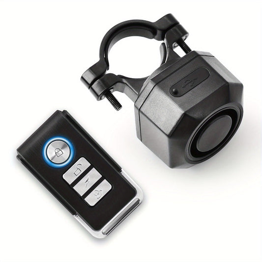 Bike Alarm Anti-Theft 110dB – USB Rechargeable Bicycle Alarm with Wireless Remote, Vibration Motion Sensor & 3 Volume Levels for Bicycle