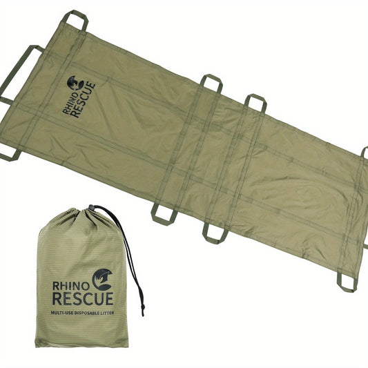 Emergency Stretcher Disposable 661LB Capacity – Portable Water-Resistant Rescue Litter with 10 Handles | 230T Nylon PA Stretcher for Mass