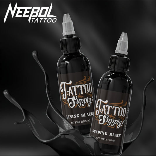 Tattoo Ink Neebol Lining and Shading Black Bottle Options in 100ml or 250ml with Four with Item-Specific Color, Capacity and Bottle Choices