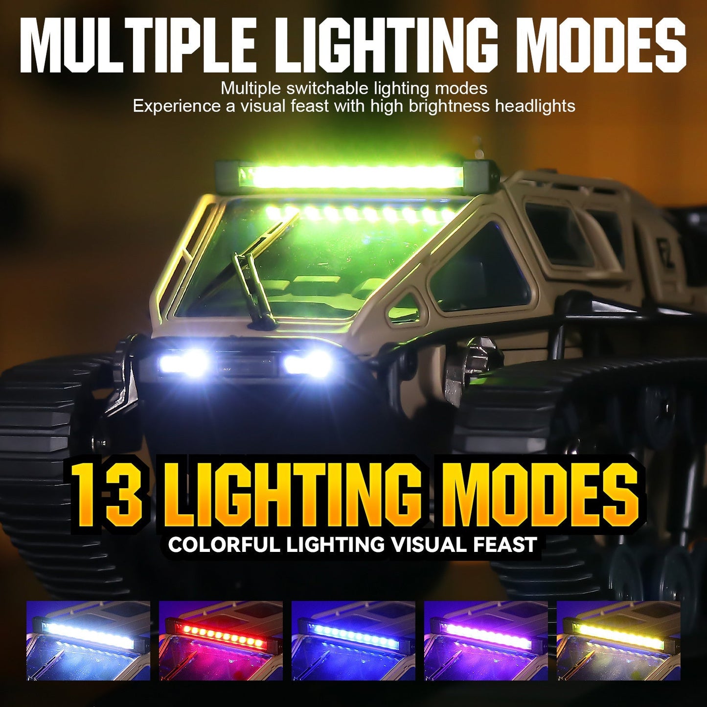Full-Proportional RC Tracked Tank with LED Lights, Alloy Door Open Military War Vehicle Off-Road Remote Control Tank for Kids Adults