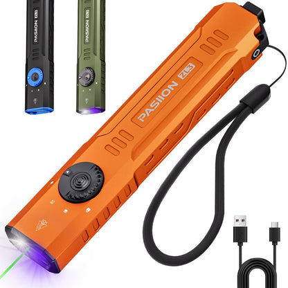 Tactical Flashlight Green Laser UV 3-in-1 for Entryways, Bedrooms and Living Spaces, with the Listed Configuration