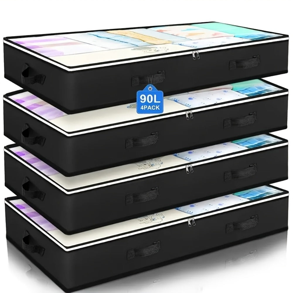 Under Bed Storage Bins Collapsible 23.78 Gal – Foldable Underbed Organizer Bags for Blankets, Clothes, Comforters