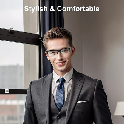 Slim Clear-Lens Camera Glasses in Black with Front Camera and 32GB or 64GB Memory Card Bundles