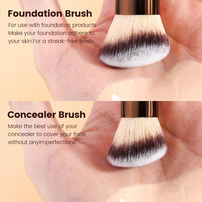 Makeup Brush Set, 8-Piece Double-Ended Collection with 16 Brush Heads, Aluminum Alloy Handles and Storage Box
