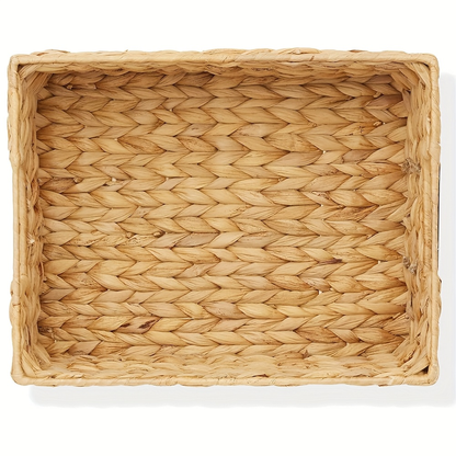 Water Hyacinth Pantry Storage Baskets with Chalkboard Labels, 9 x 12 x 5-Inch, 1- to 4-Pack