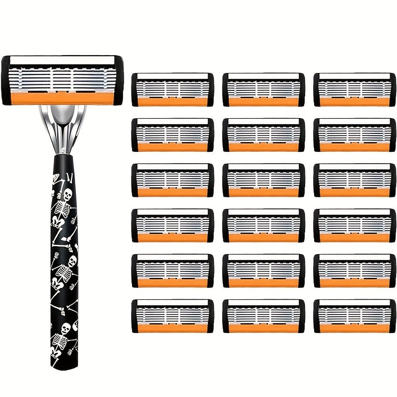 Safety Razor for Men 7-Layer Progressive Blades – Non-Slip Stainless Steel Handle Classic Double Edge Razor for Beard & Mustache Grooming