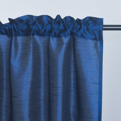Three-Piece Faux Silk Window Curtain Set with Rod-Pocket Valance, Two 26 x 36-Inch Tiers and Eleven Colors