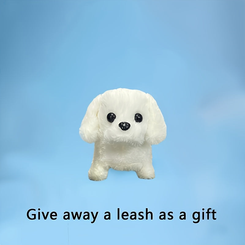 Walking Barking Robot Dog Toy for Adults Teens, Plush Biomimetic Puppy with Expressive Eyes, One-Button Control