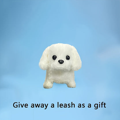 Walking Barking Robot Dog Toy for Adults Teens, Plush Biomimetic Puppy with Expressive Eyes, One-Button Control