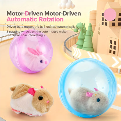Interactive Cat Toy Ball – Automatic Motion Activated Rolling Toy for Indoor Cats and Dogs, Rechargeable Electric Moving Ball with Rabbit