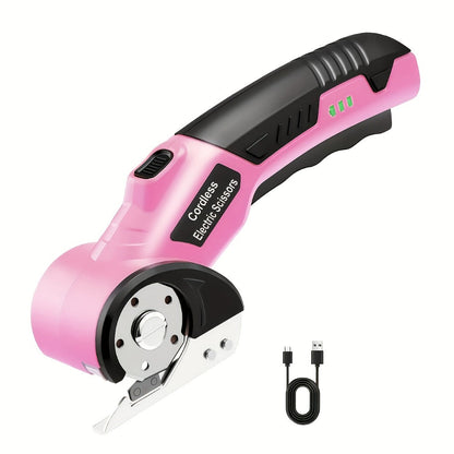Electric Scissors Rechargeable Cordless - USB-C Charging, Battery Indicator, Portable Power Cutter for Fabric