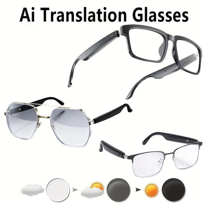 Smart Glasses Camera and Camera-Free Eyewear with Photochromic, Transparent and Black Lens Options