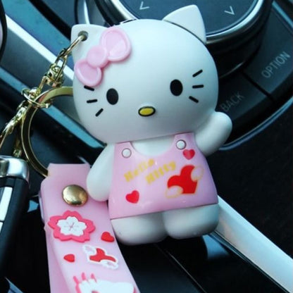 3D Cartoon Cute Character Lighter with Keychain - Red Flame Gas Lighter, Kawaii Design, Pink & Purple