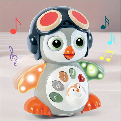Interactive Dancing Penguin Baby Toy with Music, Lights & Crawling Motion – Infant Tummy Time Learning Toy