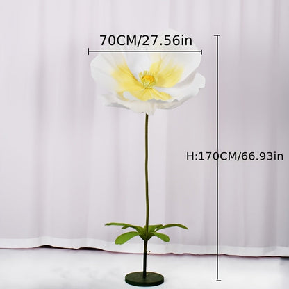 Giant Paper Poppy Artificial Flower - Super Large Floor Standing Fake Flower for Wedding Backdrop