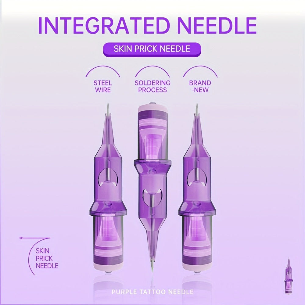 Tattoo Cartridge Needles 30 50pcs Purple RL RS RM M1 Mixed Sizes - Tuffking Disposable for Temporary Body Art, Festivals and Costumes