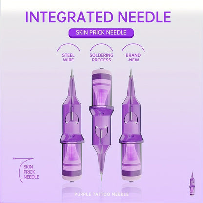Tattoo Cartridge Needles 30 50pcs Purple RL RS RM M1 Mixed Sizes - Tuffking Disposable for Temporary Body Art, Festivals and Costumes