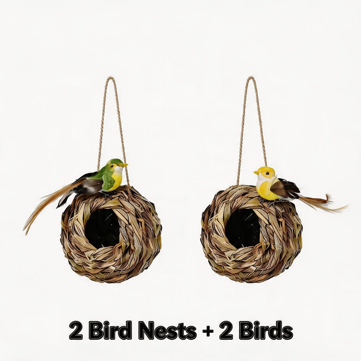 Hummingbird Nest House Handwoven Outdoor Garden Patio Bird Nest – Spherical Design Comfortable Nesting Shelter for Small Birds
