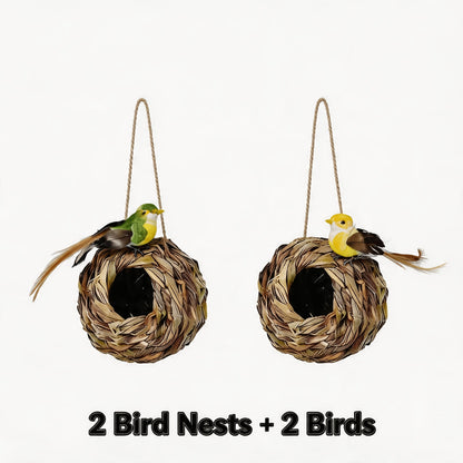 Hummingbird Nest House Handwoven Outdoor Garden Patio Bird Nest – Spherical Design Comfortable Nesting Shelter for Small Birds