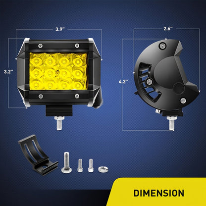 4-Inch LED Off-Road Spot Driving Lights 60W 1260LM Die-Cast Aluminum with Tow Hitch Bracket & 12ft Wiring Harness Kit for Trucks SUVs ATVs