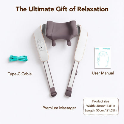 Neck Massager with Heat, 6D Shiatsu Cordless Deep Kneading Electric Massager for Neck, Shoulder, Back & Waist