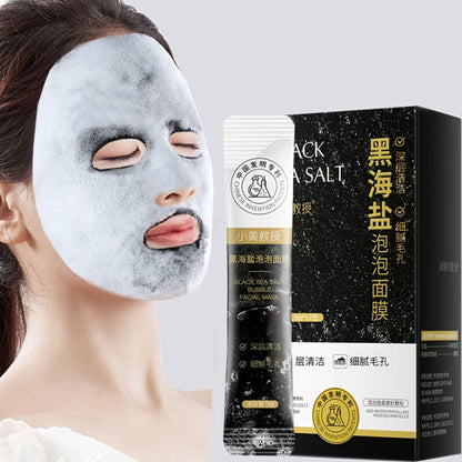 Face Mask, Black Sea Salt Bubble Single-Use Sachets, 5g Each with 12, 24 or 36-Packet Box Options