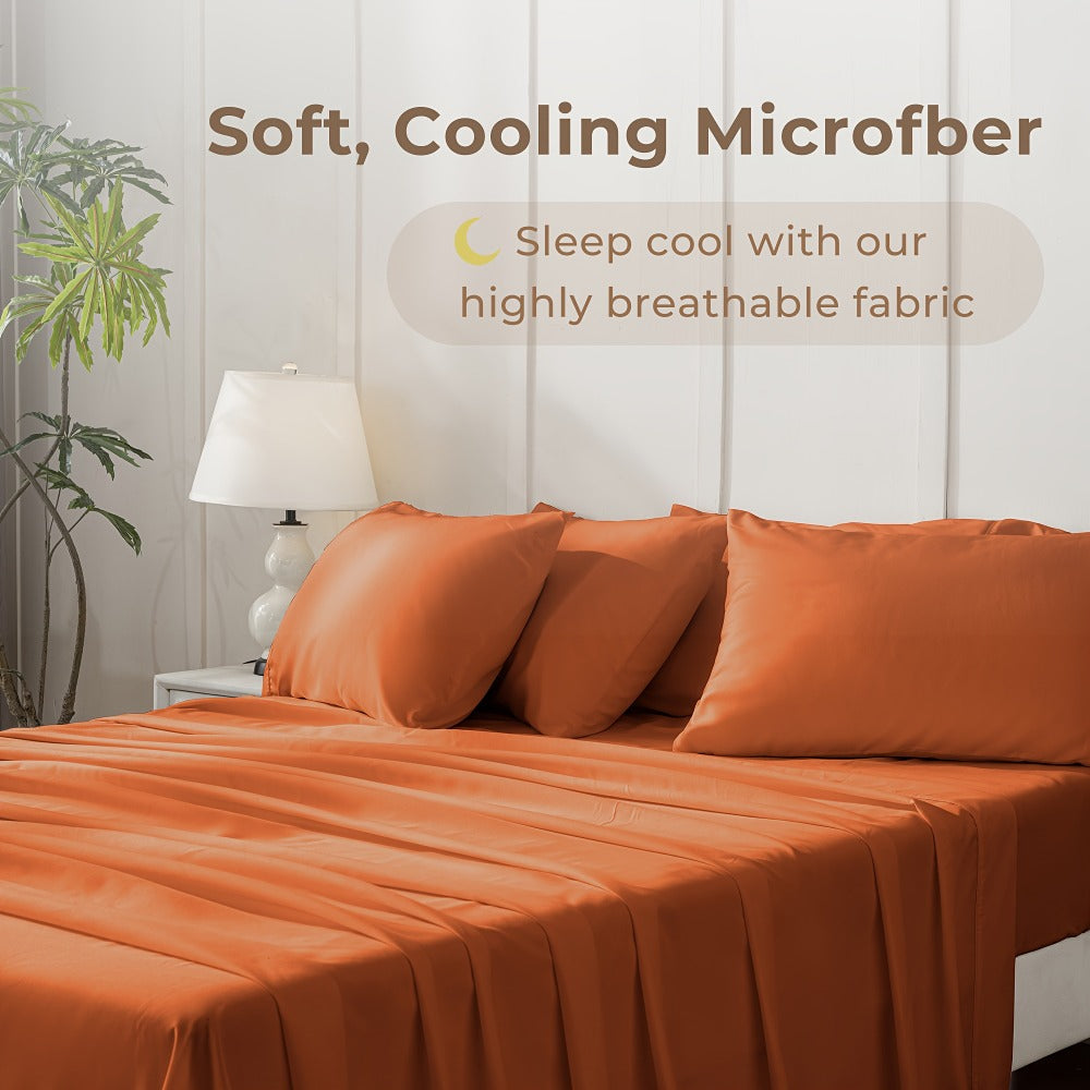 Bed Sheet Set Sanded Microfiber with 40–44 cm Pocket, Machine-Washable Care and Twenty-Plus Colors