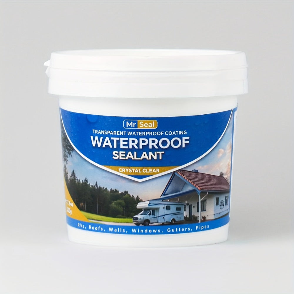 Clear Waterproof Sealant for RV Roof – Transparent Leak Repair Glue for Pipes, Gutters, Walls & Multi-Surface | Fast-Dry Water-Based Crack