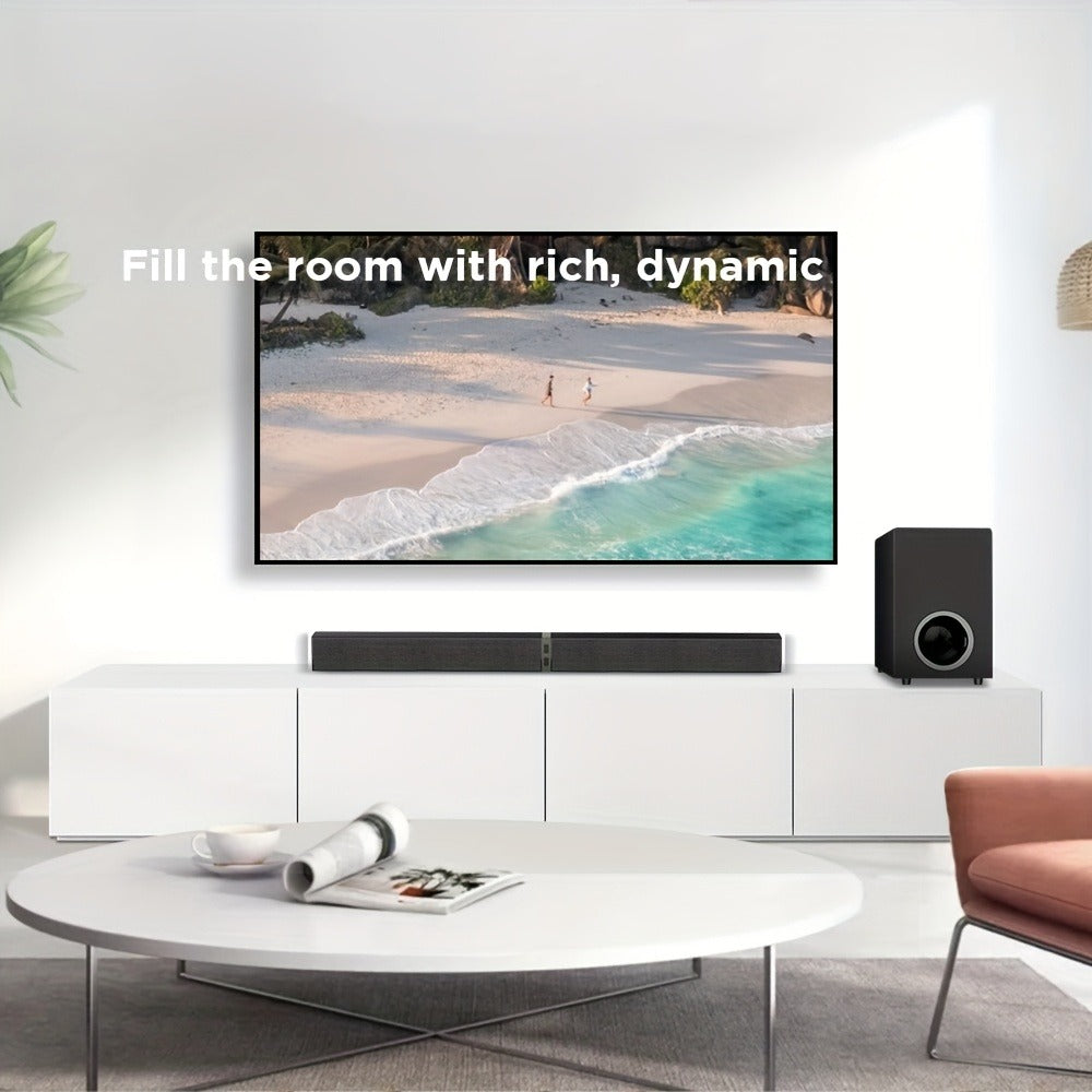 Soundbar with Subwoofer 2.1CH Home Theater Sound Bar for Smart TV, Deep Bass Wireless Bluetooth 5.0