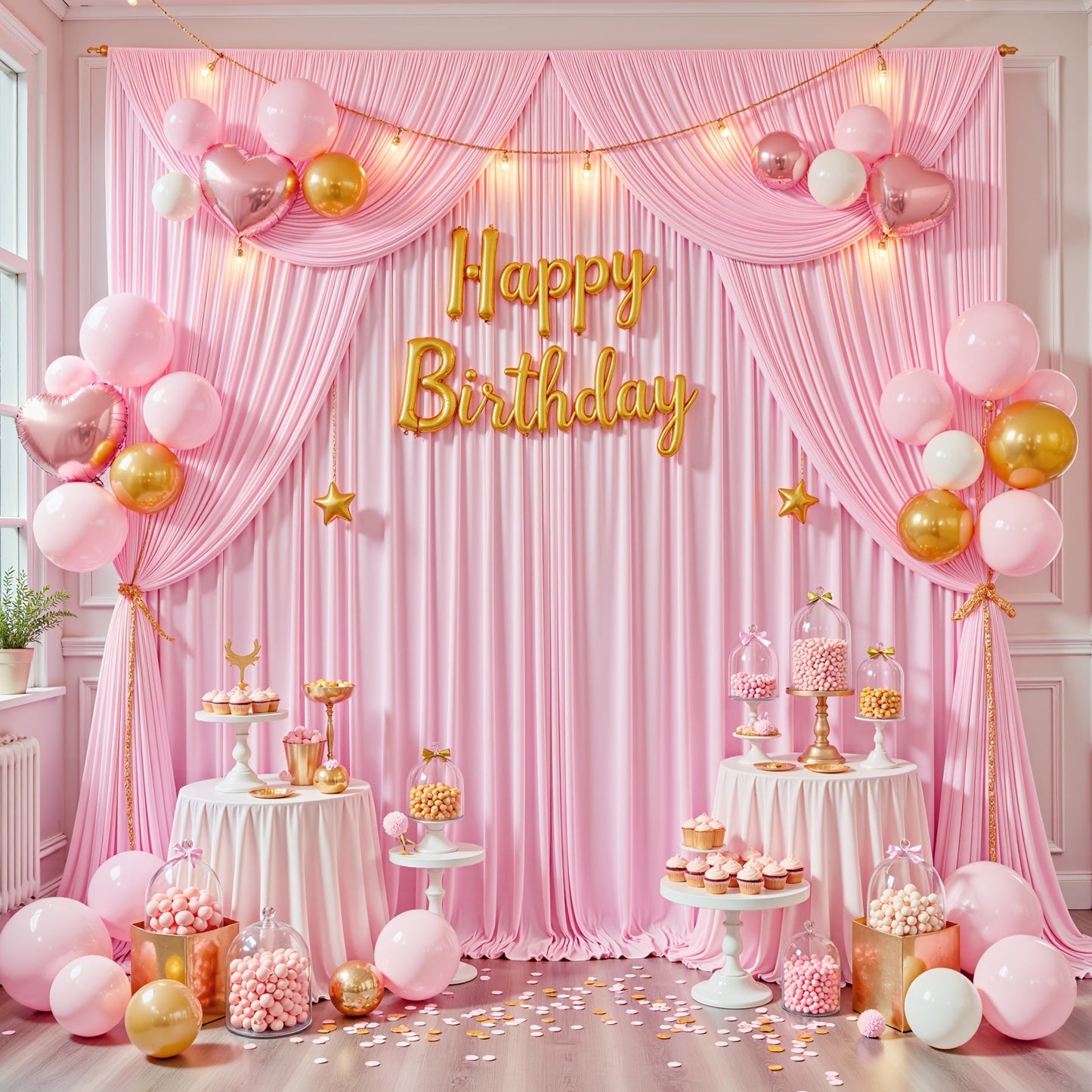4-Pack 5x10ft Elegant Spandex Photography Backdrop | Wear-Resistant, Wrinkle-Free, Soft & Opaque Party Decoration Banners for Weddings